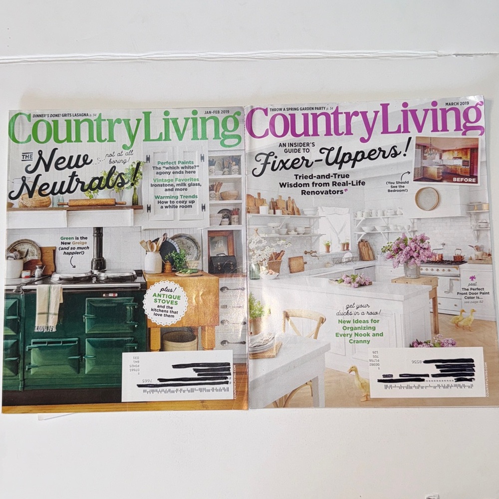 Country Living Magazine Pair